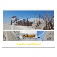 Ansichtkaart A6 Vlieland Vliehors Expres Compilatie 