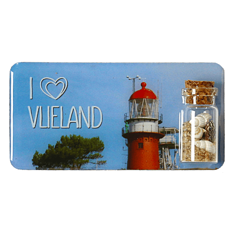 Magneet met flesje I love VLIELAND