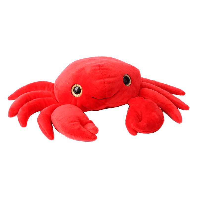 Pluche Krab met Glitter Ogen 35cm.