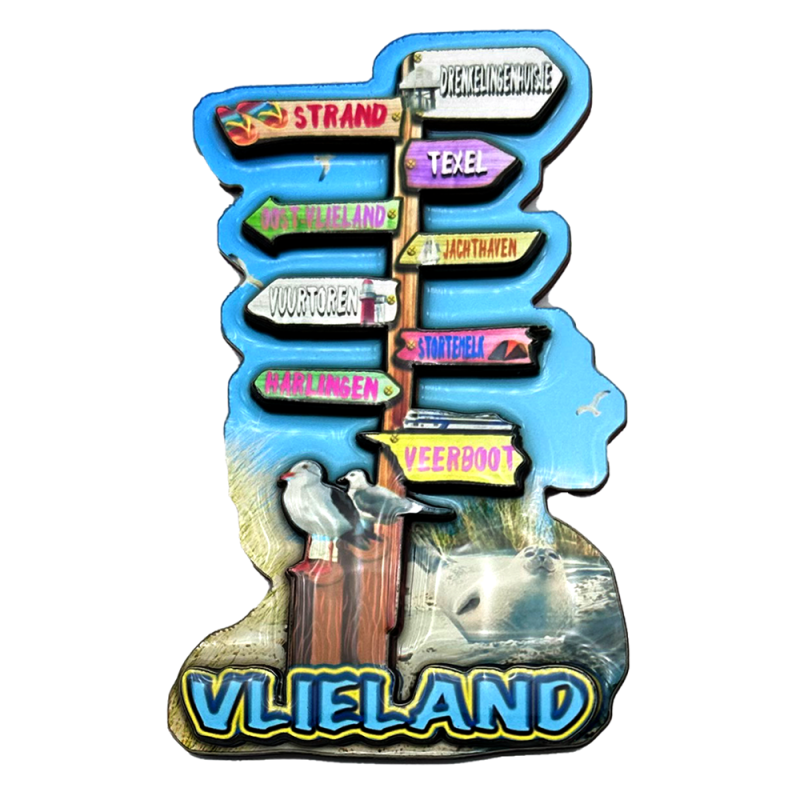 Magneet 3D Wegwijzer Vlieland
