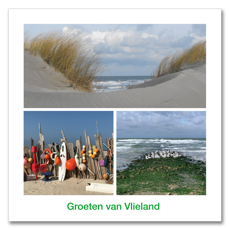 Ansichtkaart 15x15 Duin en Strand Vlieland Compilatie